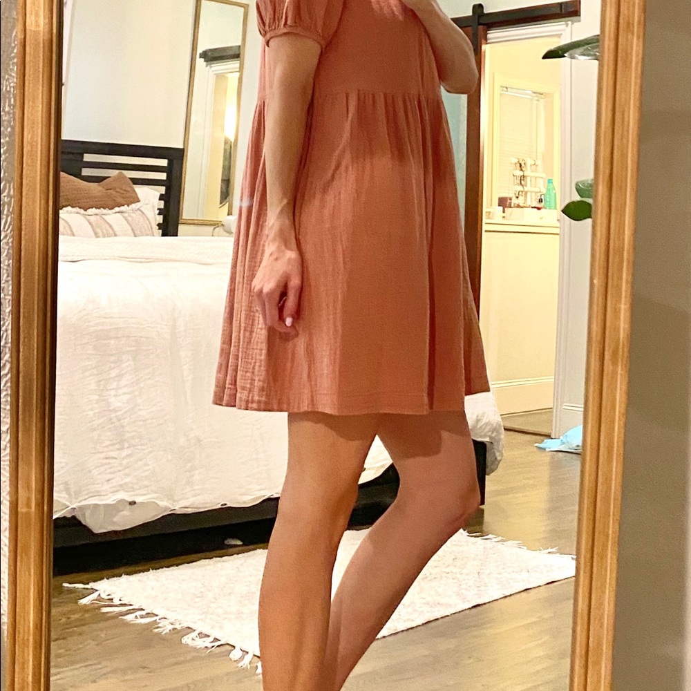 Burnt Orange Cotton mini Dress